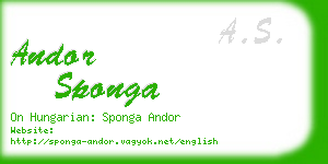andor sponga business card